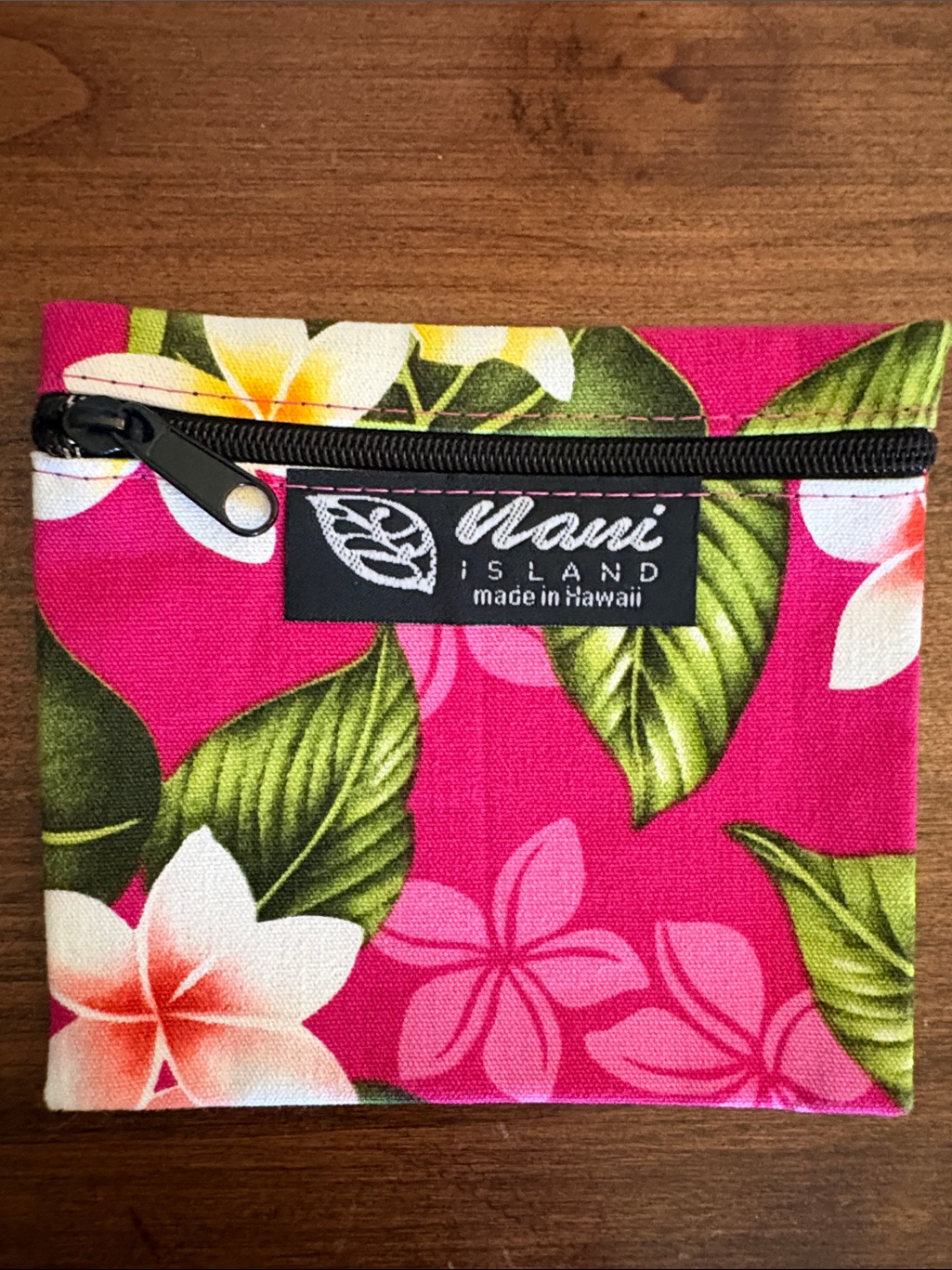 Nani Island Made In Hawaii Pink Tropical Floral Pouch